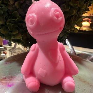 Pink Dinosaur Shaped Candle